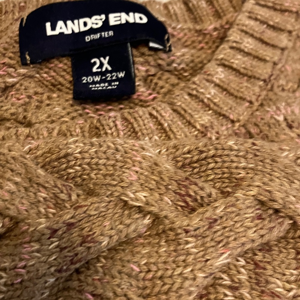Lands' End Women’s Cable Knit Sweater - Picture 3 of 7